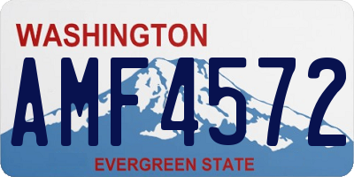 WA license plate AMF4572