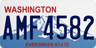 WA license plate AMF4582