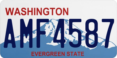 WA license plate AMF4587
