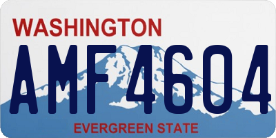 WA license plate AMF4604