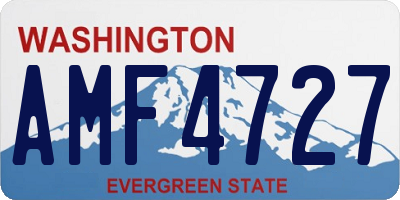 WA license plate AMF4727