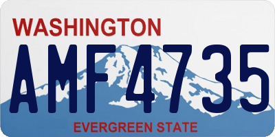 WA license plate AMF4735