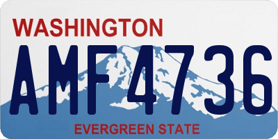 WA license plate AMF4736