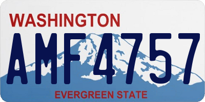 WA license plate AMF4757