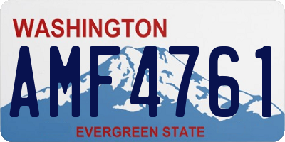 WA license plate AMF4761