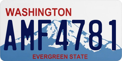 WA license plate AMF4781