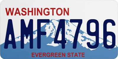 WA license plate AMF4796