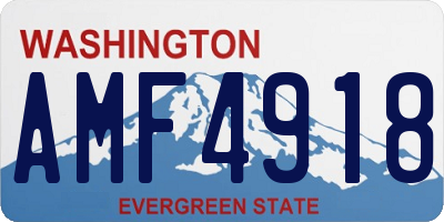 WA license plate AMF4918
