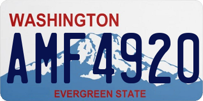 WA license plate AMF4920