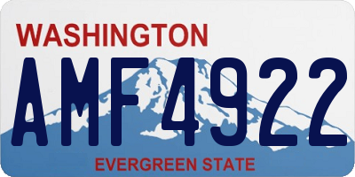 WA license plate AMF4922