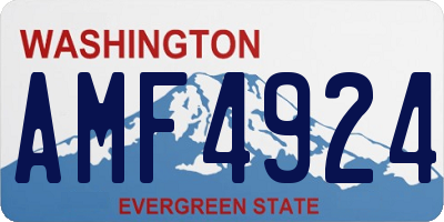 WA license plate AMF4924