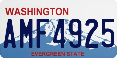 WA license plate AMF4925