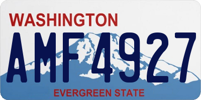WA license plate AMF4927