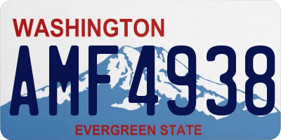WA license plate AMF4938