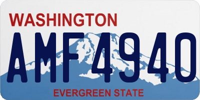WA license plate AMF4940