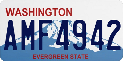 WA license plate AMF4942