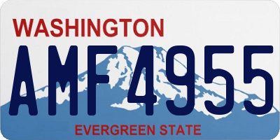 WA license plate AMF4955