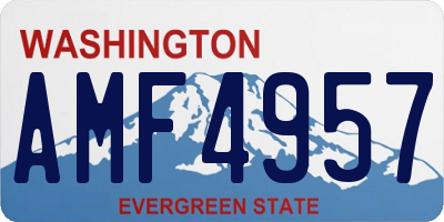 WA license plate AMF4957