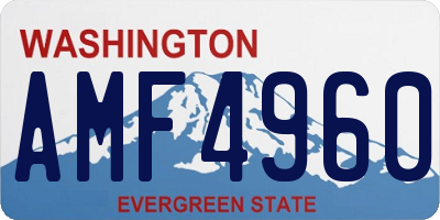 WA license plate AMF4960
