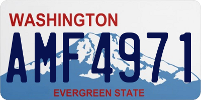 WA license plate AMF4971