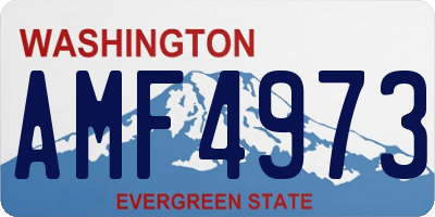 WA license plate AMF4973