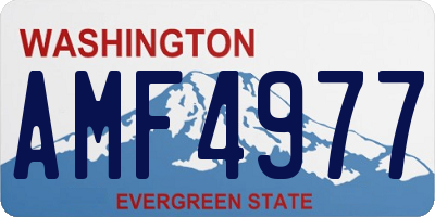 WA license plate AMF4977