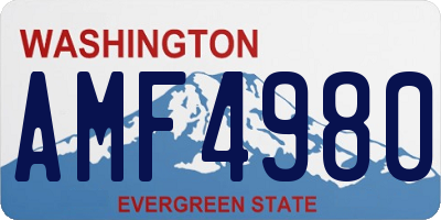WA license plate AMF4980