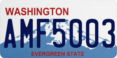 WA license plate AMF5003
