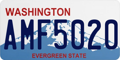 WA license plate AMF5020
