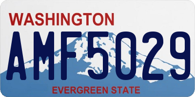 WA license plate AMF5029