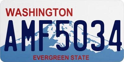 WA license plate AMF5034