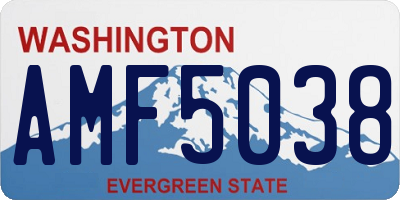 WA license plate AMF5038