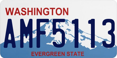 WA license plate AMF5113