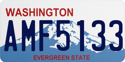 WA license plate AMF5133
