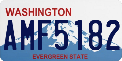 WA license plate AMF5182