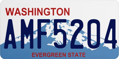 WA license plate AMF5204