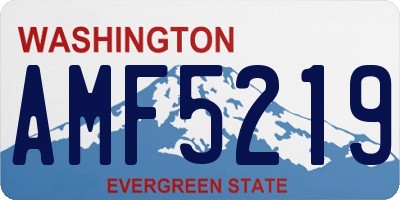 WA license plate AMF5219