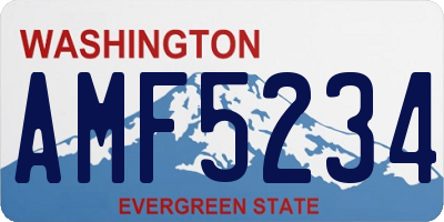 WA license plate AMF5234