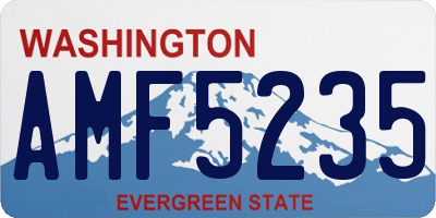 WA license plate AMF5235