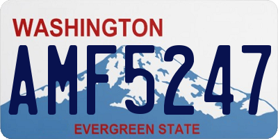 WA license plate AMF5247