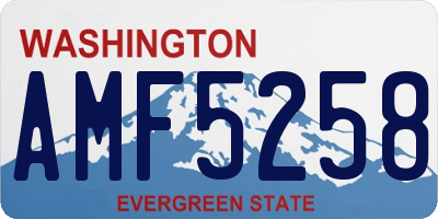 WA license plate AMF5258