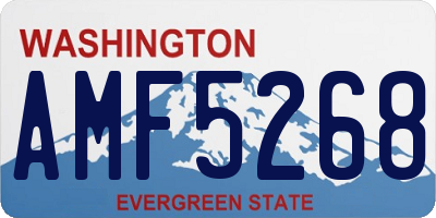 WA license plate AMF5268