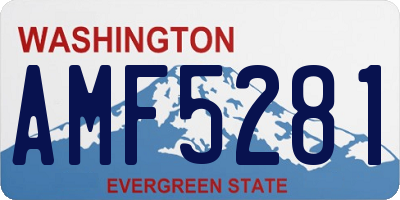 WA license plate AMF5281