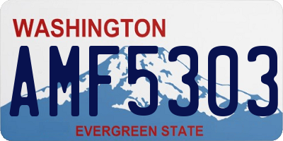 WA license plate AMF5303