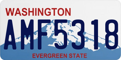 WA license plate AMF5318