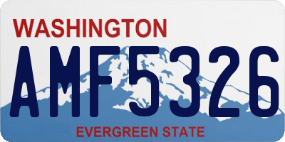 WA license plate AMF5326