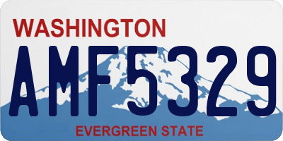 WA license plate AMF5329