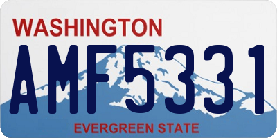 WA license plate AMF5331