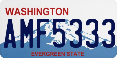 WA license plate AMF5333