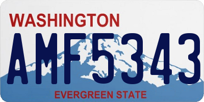 WA license plate AMF5343